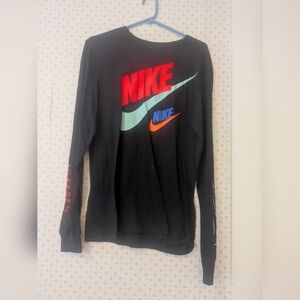 NWT Nike Black Long Sleeve Red Blue Neon Accents Streetwear